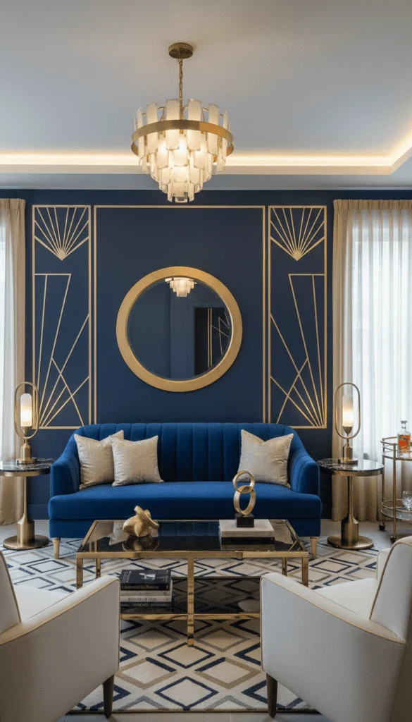 6. Moody Accent Wall with Balanced Lighting