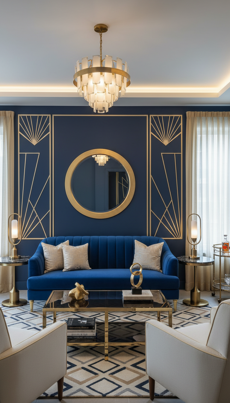 6. Moody Accent Wall with Balanced Lighting