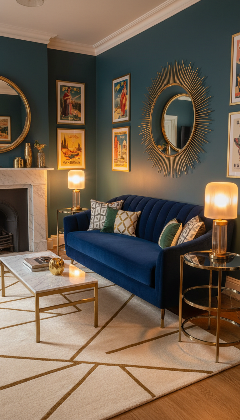 7. Glass and Brass Side Tables for Visual Lightness