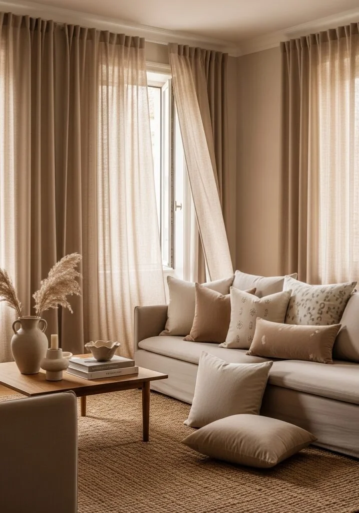 7. Mix Linen and Velvet Fabrics