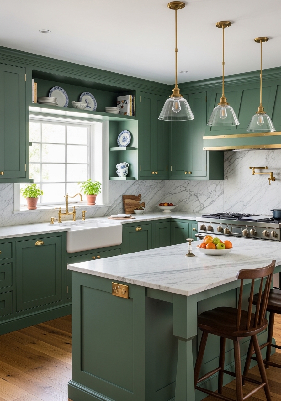 7. Traditional Emerald Green Heritage Style