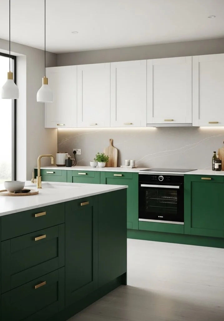 8. Emerald Green Two-Tone Sophistication