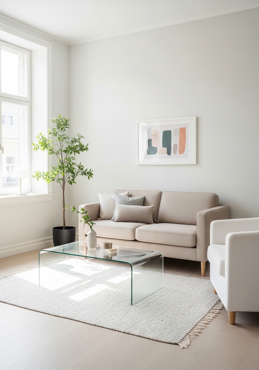 8. Use Glass or Acrylic Furniture