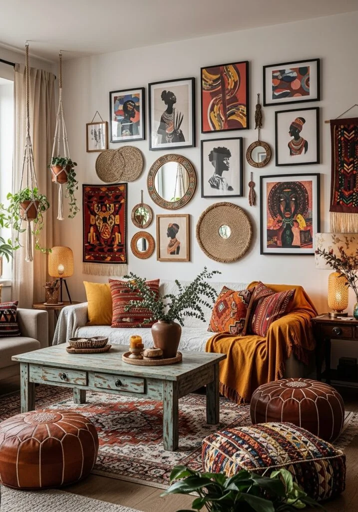 9. Gallery Walls with Afrocentric Art