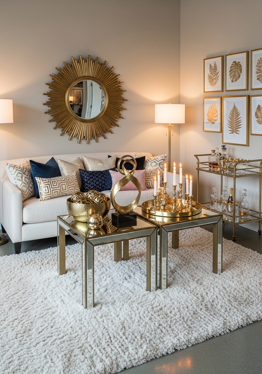 9. Layered Metallic Decor