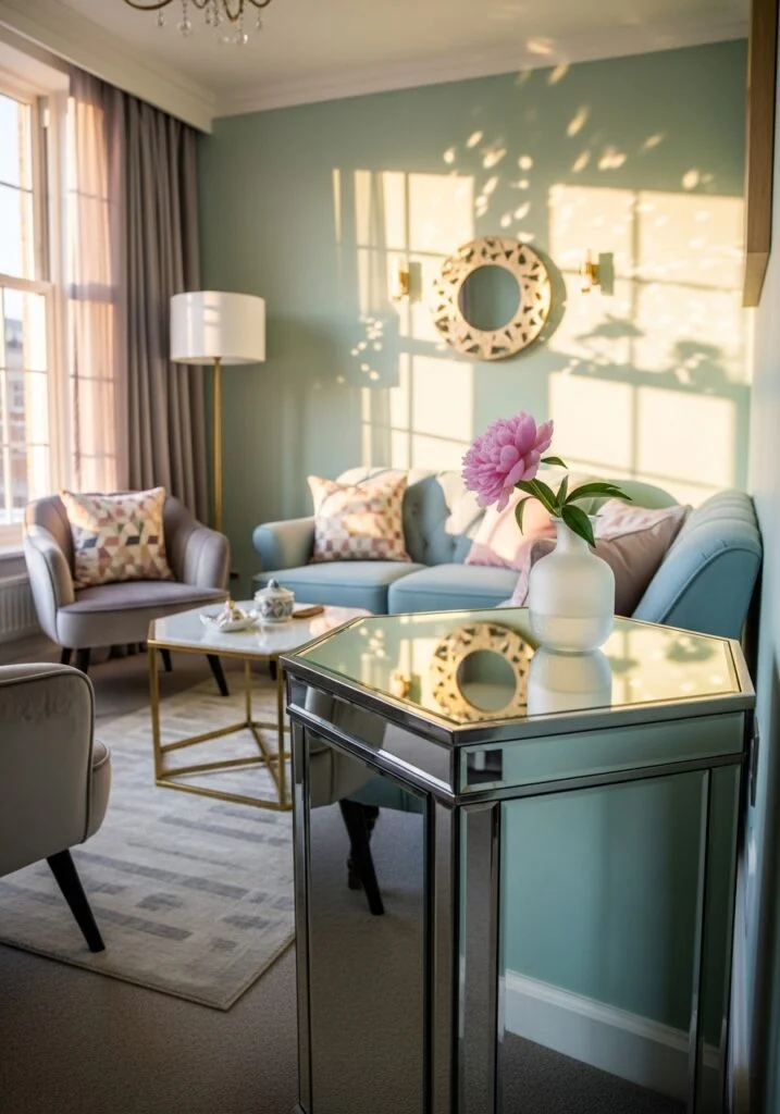 9. Mirrored Furniture to Expand Small Spaces