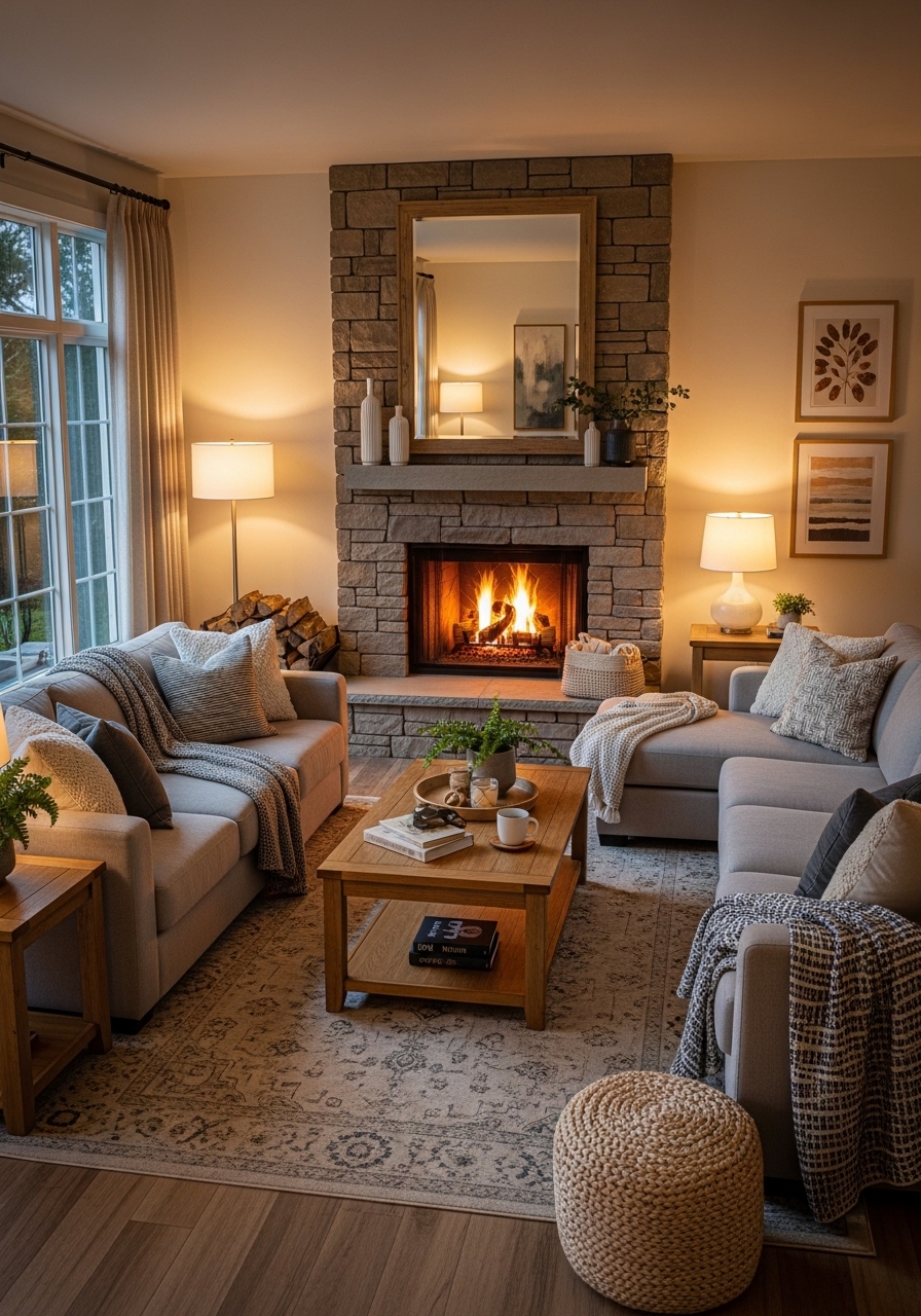 9. Use a Fireplace as the Heart of the Room