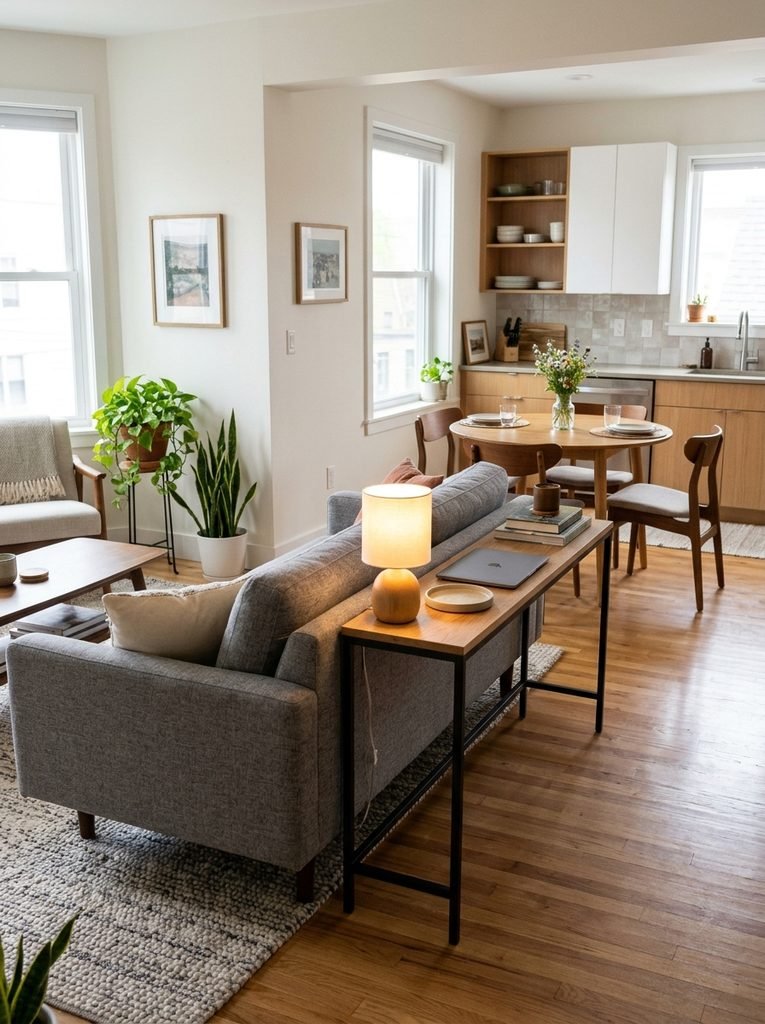 A Living Room That Opens Straight Into the Kitchen or Dining Nook