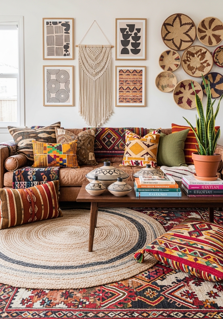 Afrobohemian Home Decor Ideas with Global Textures