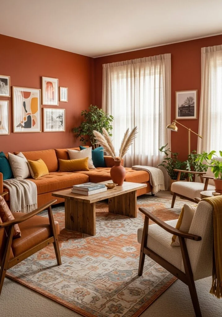 Burnt Orange Living Room