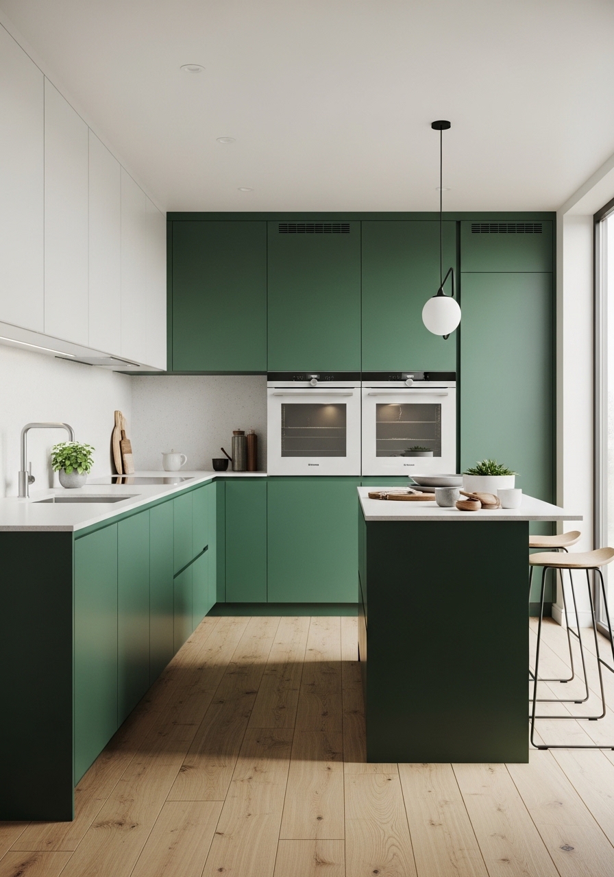 Contemporary Emerald Green Minimalism
