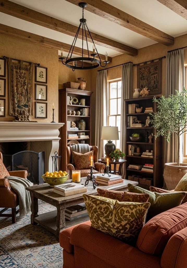 Cozy Tuscan Living Room