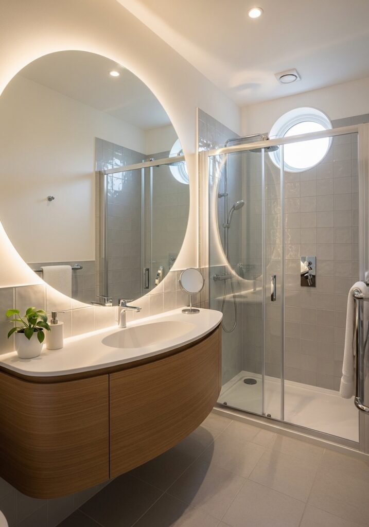 Curved Fixtures and Mirrors
