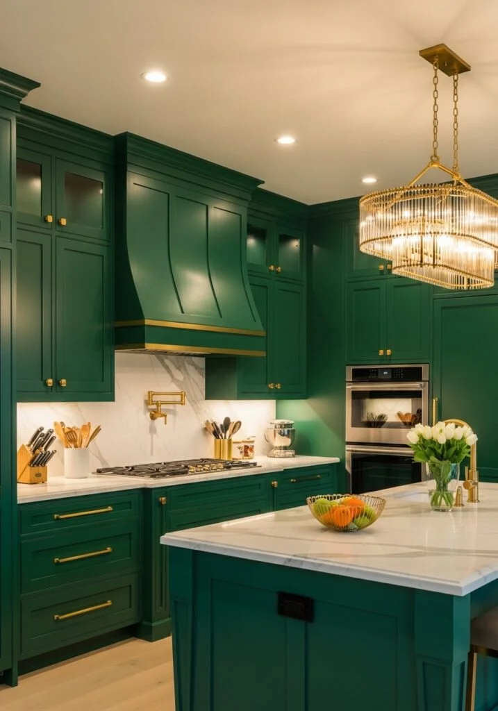 Dramatic Emerald Green Color-Drenching