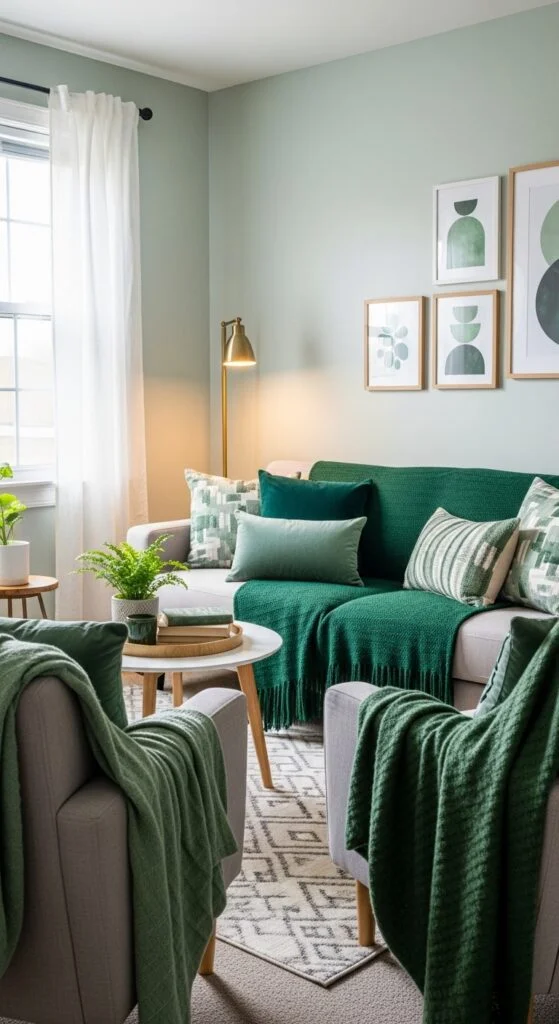 Emerald Throw Blanket Layering
