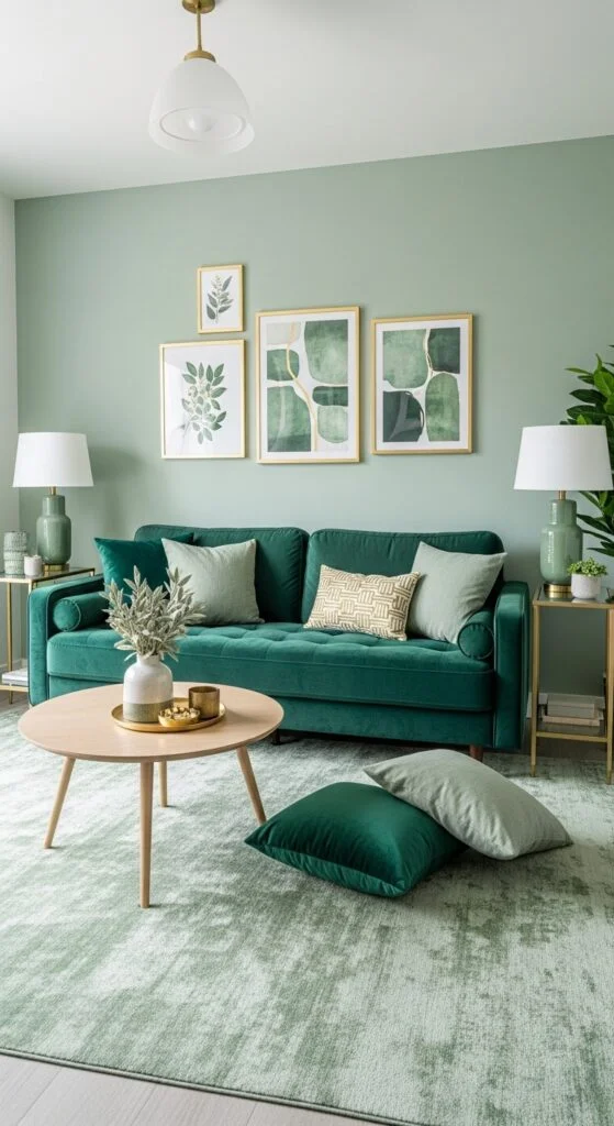 Emerald Velvet Sofa Statement