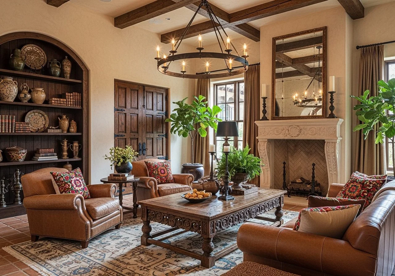 Living Room Spanish Furniture Ideas for Rustic Luxury