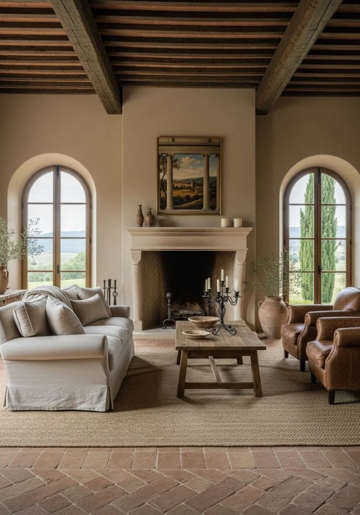 Neutral Tuscan Living Room