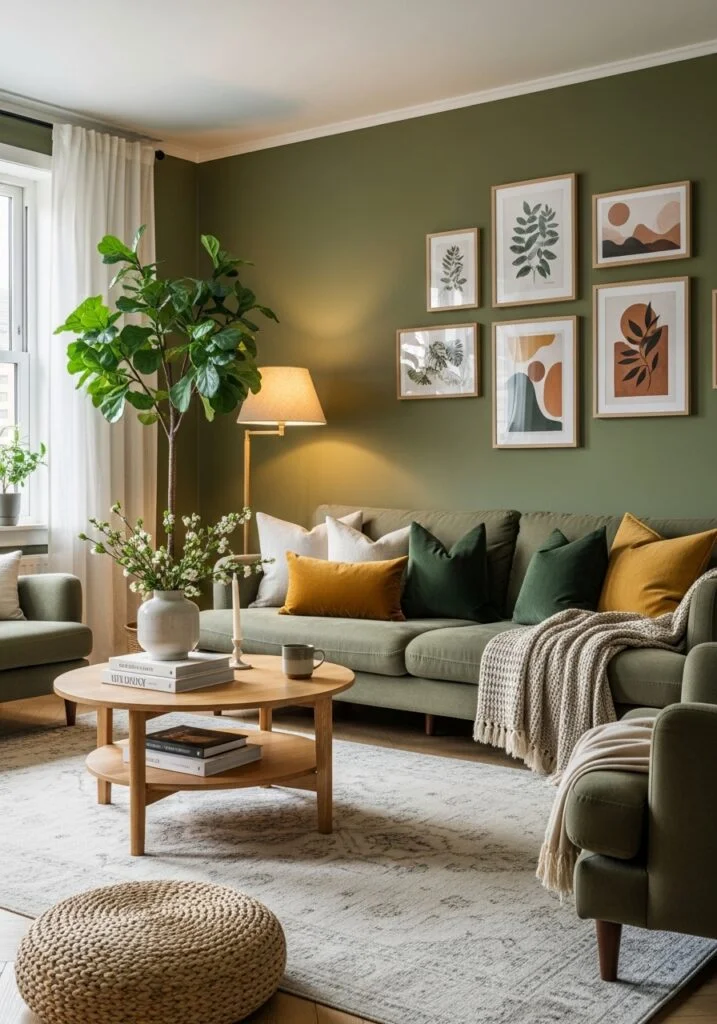Olive Green Living Room