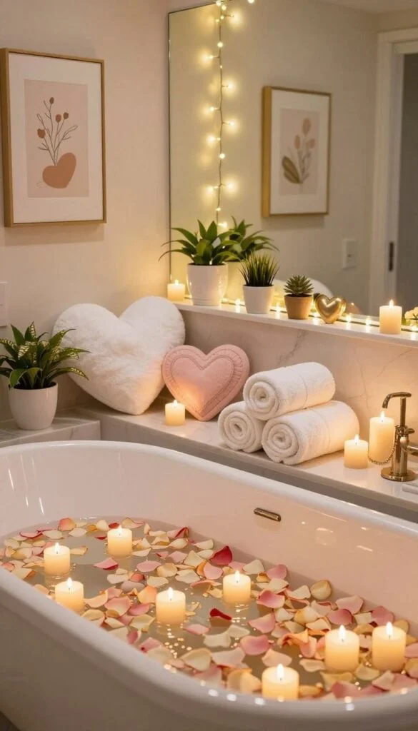 Pink Bathroom Valentine’s Decor