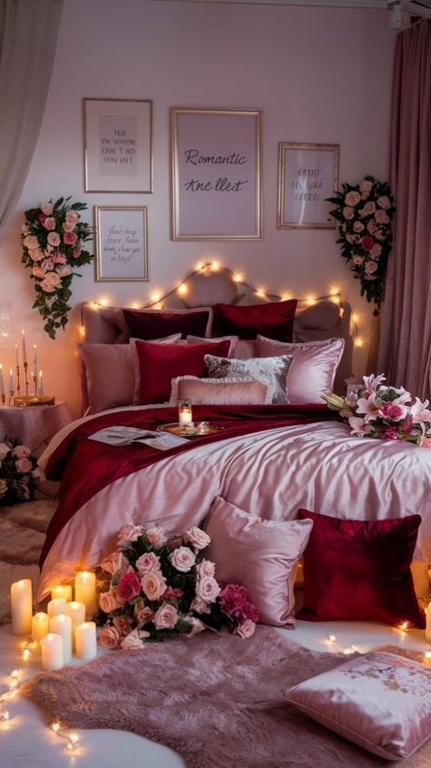 Pink Bedroom Valentine’s Decor