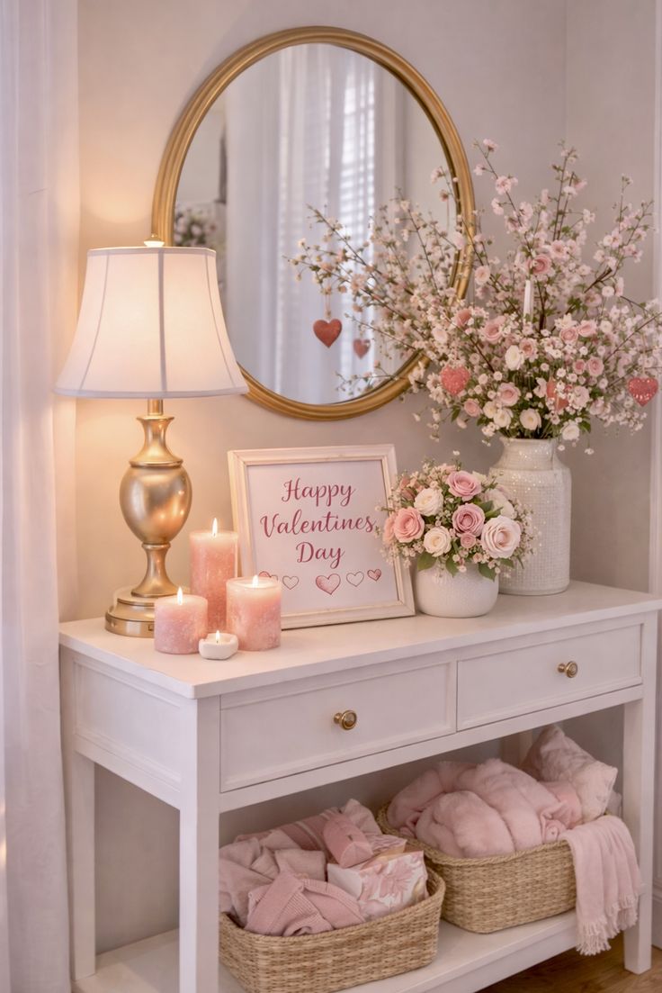 Pink Candle Styling for Valentine’s Day