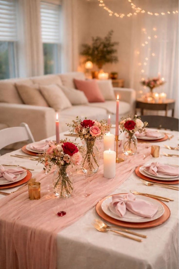 Pink Valentine’s Day Table Setting