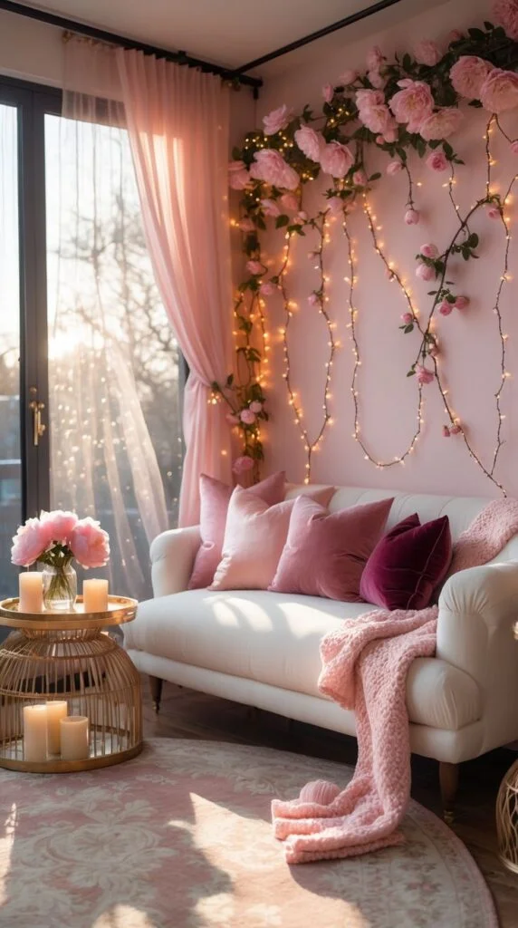 Pink Window Decor for Valentine’s Day