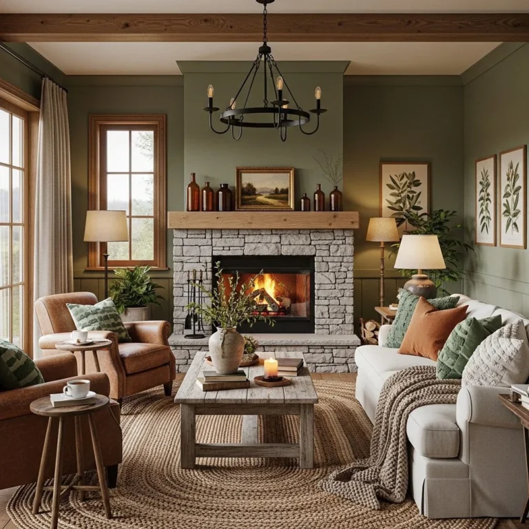 Rustic Sage Green Living Room Ideas for Cozy Decor