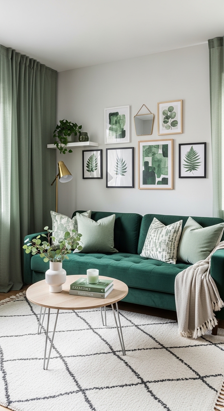 Sage Green Curtains for Height Illusion