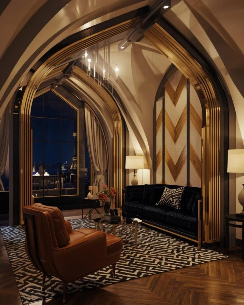 Small Neo-Deco living room