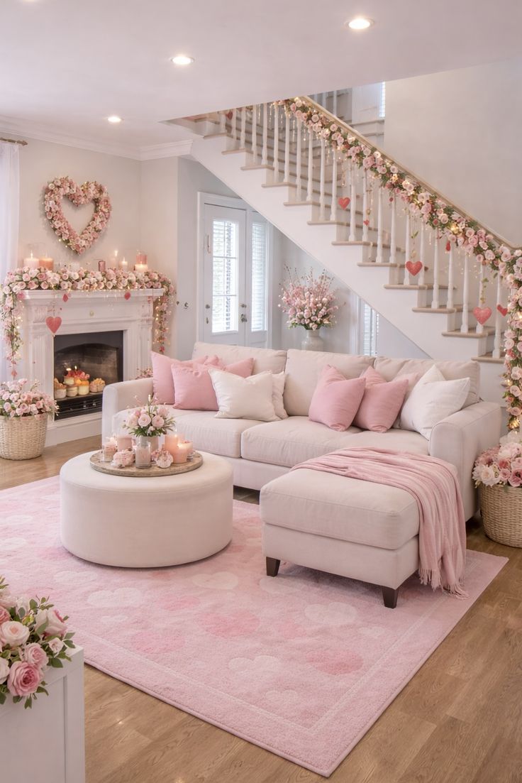 Soft Blush Living Room Accents