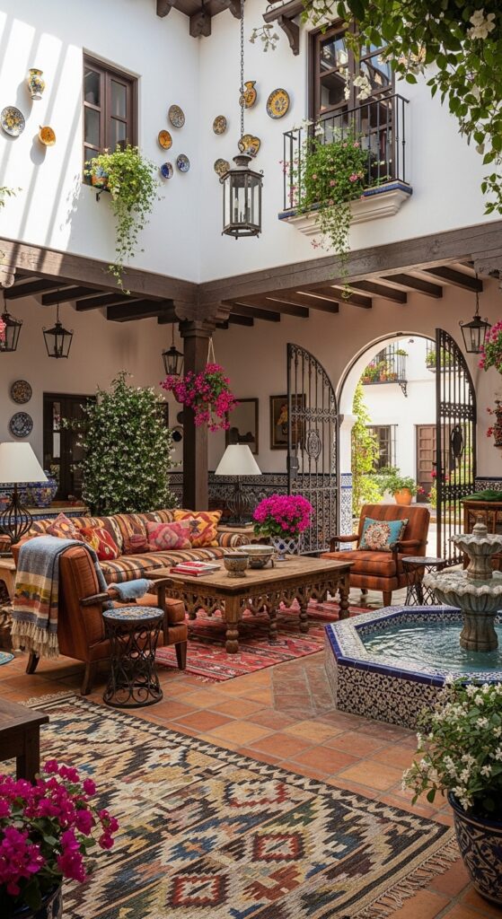 Spanish Courtyard Living Room