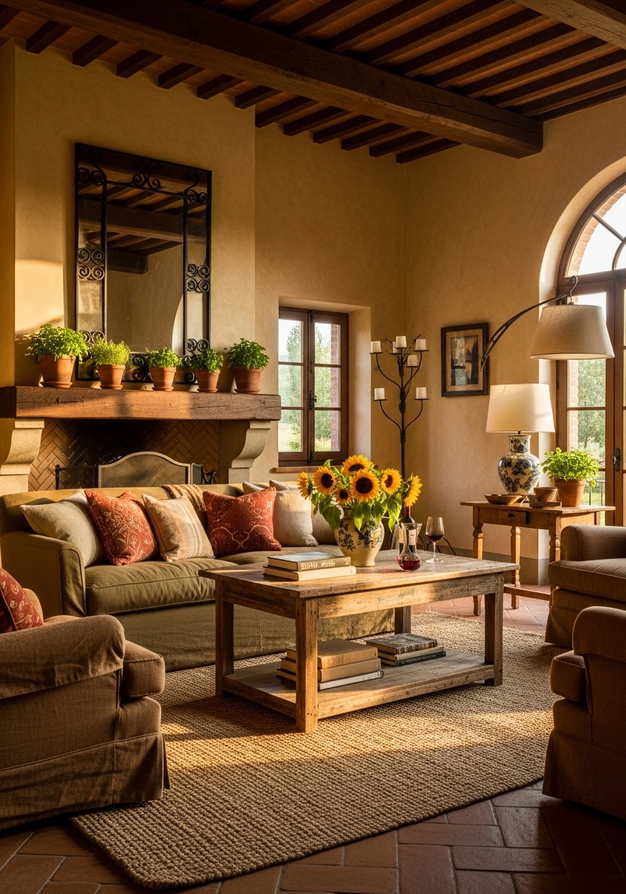 Sun-Drenched Tuscan Living Room