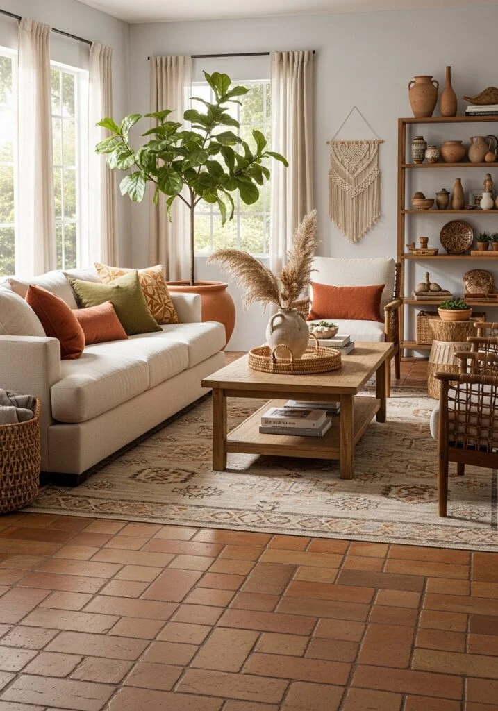 Terracotta Tile Living Room