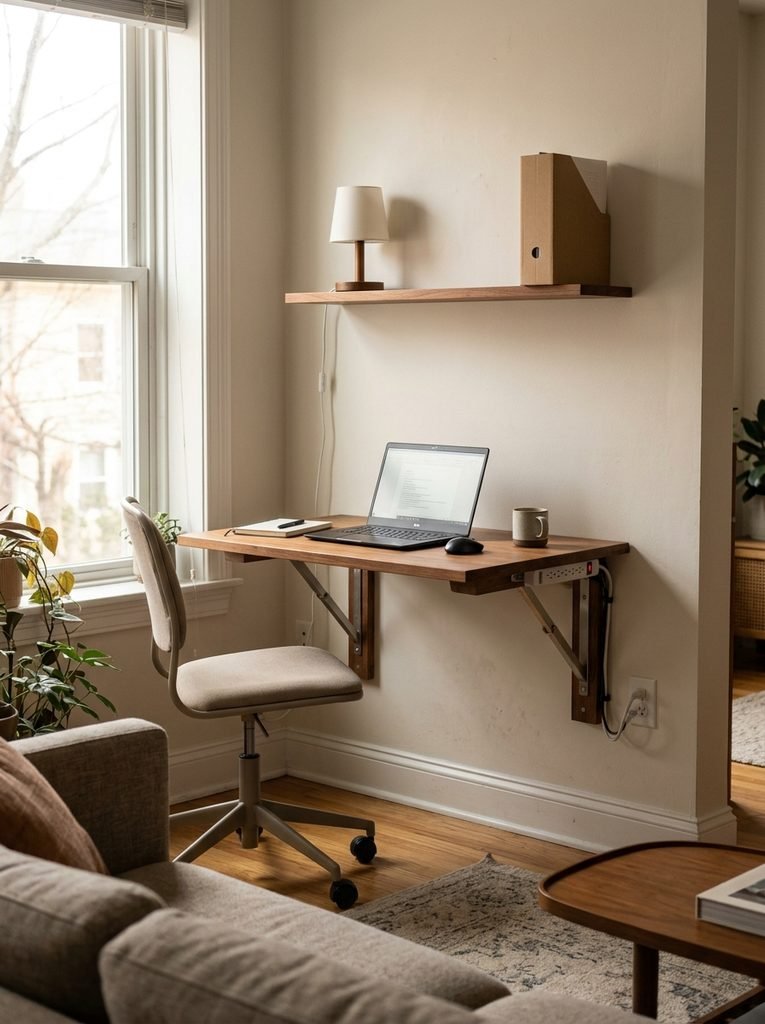 A laptop on the coffee table works for a week. Then your neck complains.