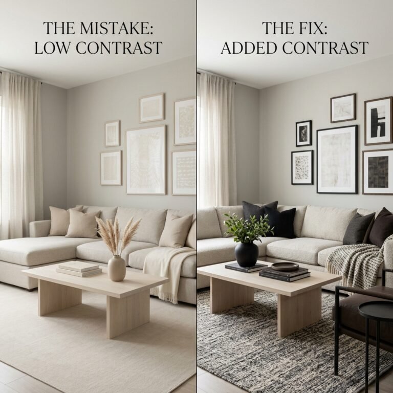 The Low-Contrast Mistake That Makes a Neutral Living Room Look Flat