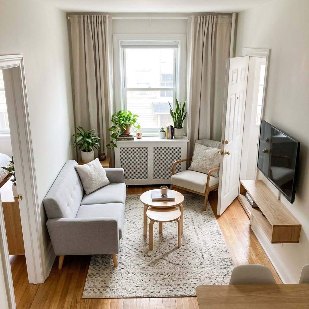 Tiny Living Room Layout Ideas for Awkward Doors, Radiators, and Windows