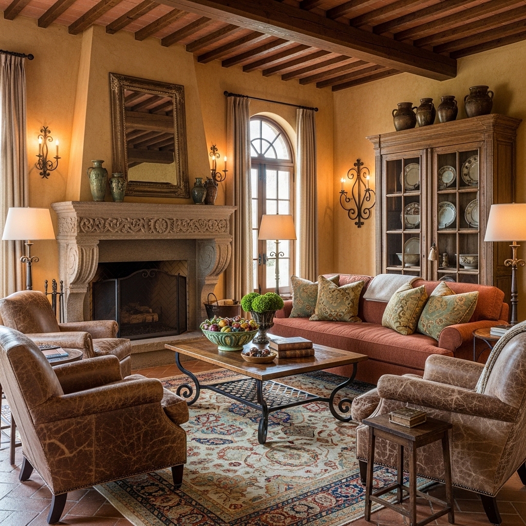30 Tuscan Living Room Furniture Ideas for Warm, Timeless Elegance