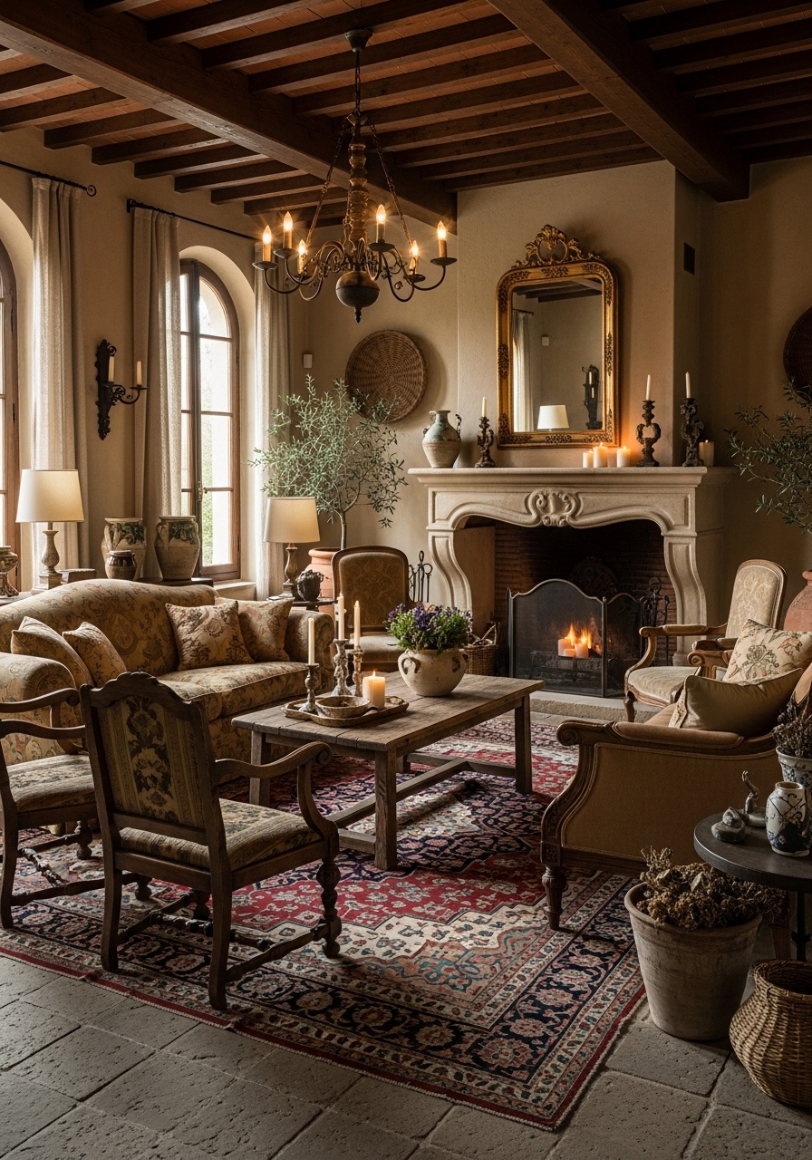 Vintage Tuscan Living Room