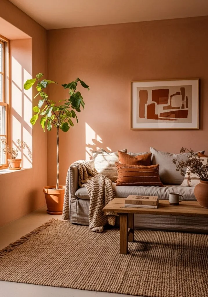 Warm Plaster Wall Living Room