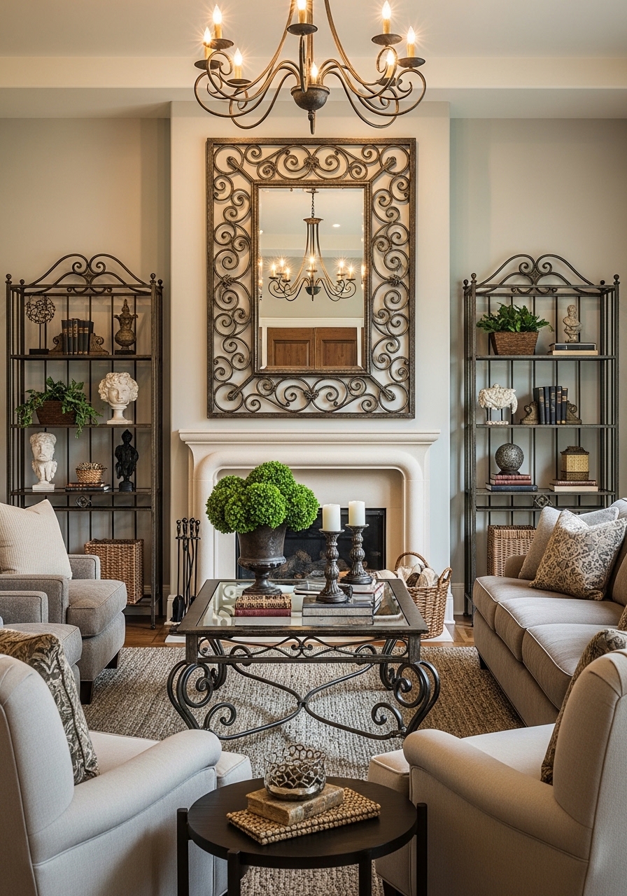 Wrought Iron Accent Living Room