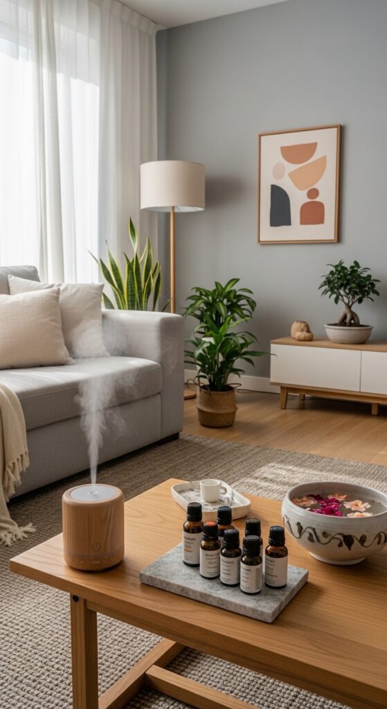 Zen Living Room Ideas Aromatherapy Integration