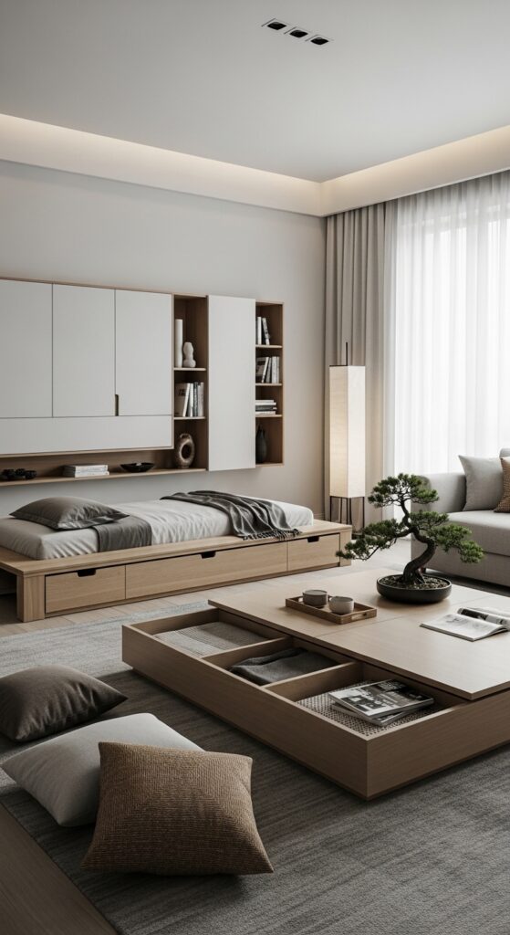 Zen Living Room Ideas Hidden Storage Solutions