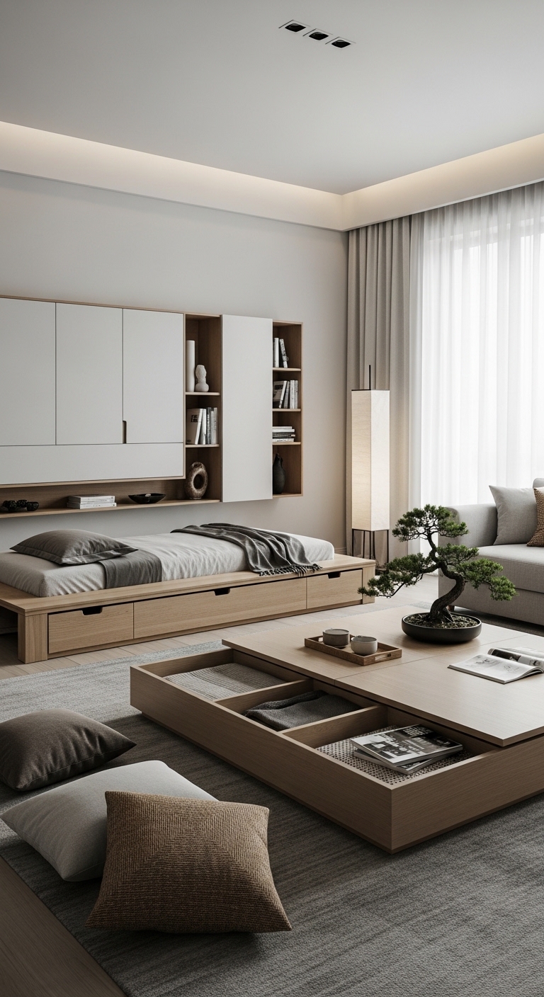 Zen Living Room Ideas   Hidden Storage Solutions