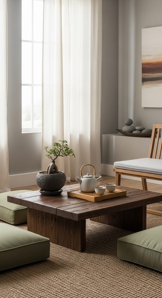 Zen Living Room Ideas Low Coffee Tables