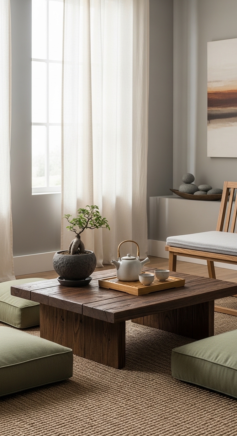 Zen Living Room Ideas Low Coffee Tables