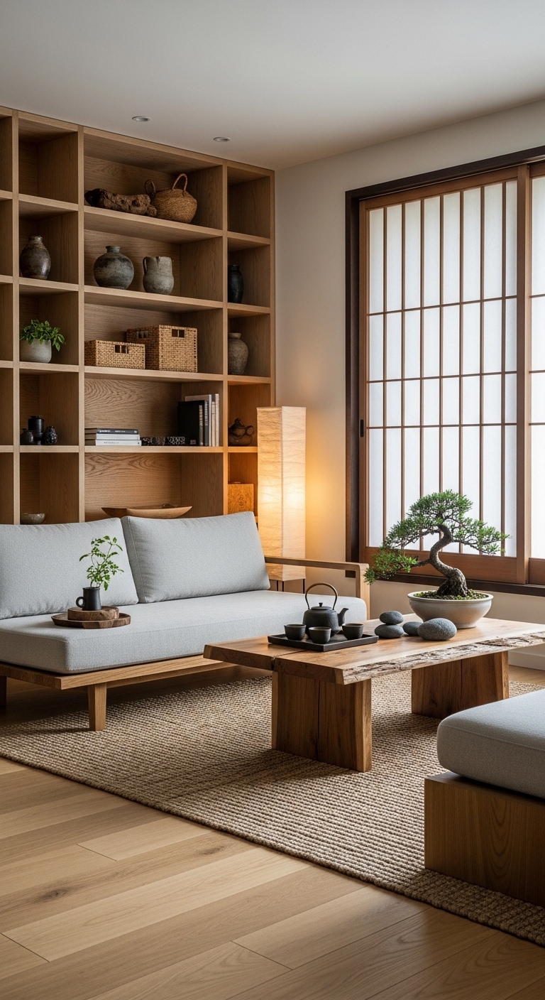 Zen Living Room Ideas  Natural Wood Elements