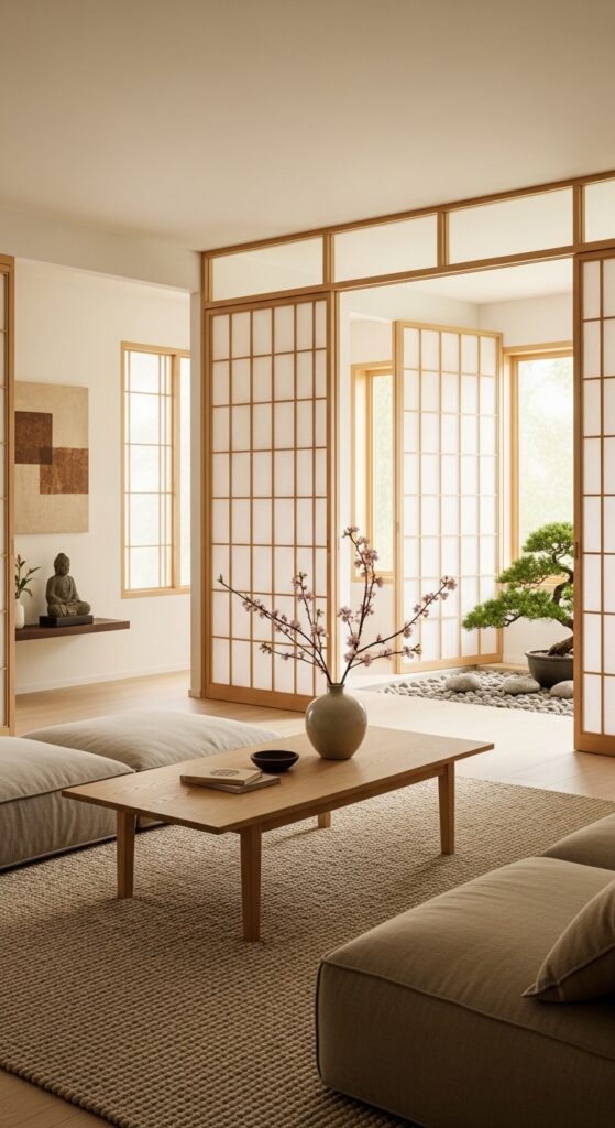 Zen Living Room Ideas Shoji Screen Dividers