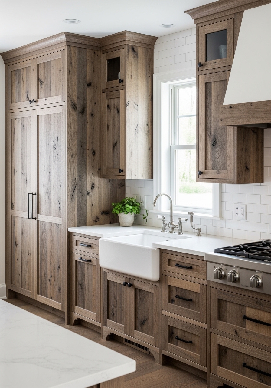 1. Reclaimed Barnwood Kitchen Cabinets